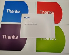 EBAY BRANDED “THANK YOU” POST CARDS in ASSORTED COLORS 4″ x 6″ 20 CT
