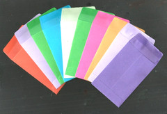 10 Small Colored Coin Envelopes 2.25 x 3.55. .CLOSEOUTS..!!!!!FREE SHIPPING