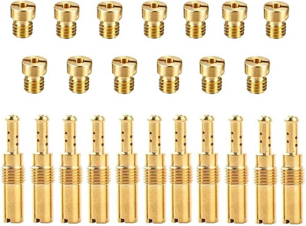 24 Pcs Carburetor Jet Kit Main Jet and Pilot Slow Jet for PWK Nibbi Keihin FCR-M