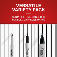 Sharpie Permanent Markers Variety Pack, Includes Chisel, Fine, and Ultra-Fine Ti