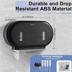 Commercial Twin Jumbo Toilet Tissue Dispenser, 9” Double Toilet Paper Roll Holde