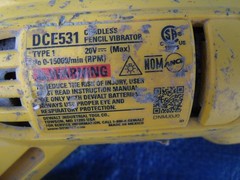 DEWALT DCE531 PENCIL VIBRATOR 20 Volt Concrete Masonry Construction Tools