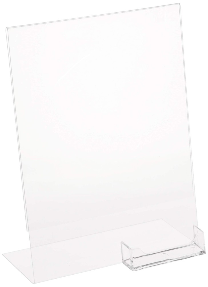 Dazzling Displays Clear Slanted Sign Holder Picture Frame 8.5′” x 11″, clear