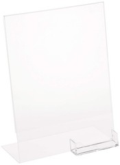 Dazzling Displays Clear Slanted Sign Holder Picture Frame 8.5′” x 11″, clear