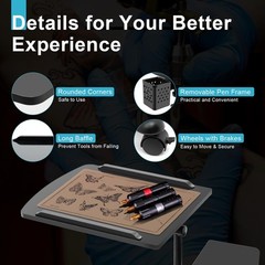 CNCEST Tattoo Workstation, Large Countertops Tattoo Mobile Workstation Stand,…