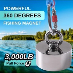 3000lb Complete 360 Degree Magnet Fishing Kit | Includes Strong 360 Neodymium…