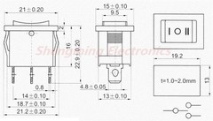 100pcs KCD1-103 On/Off/On 6A 250VAC 10A/125VAC 3PIN 15X21 Rocker Power Switch
