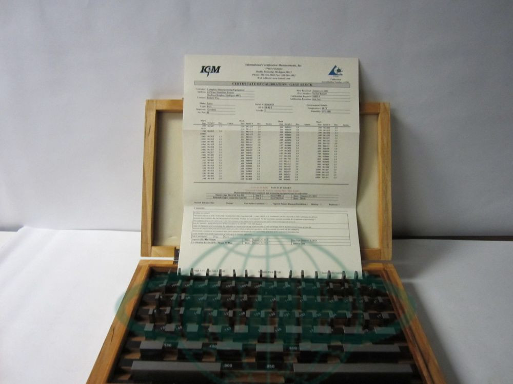 81 PCS/SET GAGE BLOCK, GRADE A-. W. NIST TRACEABLE CERTS.-Calibrated in USA-new