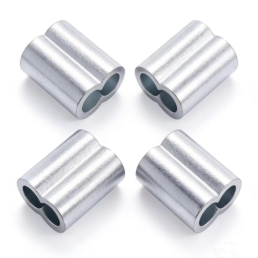 30 Pack Aluminum Crimping Loop Sleeve Cable Crimp for 1/4 inch Diameter Doubl…