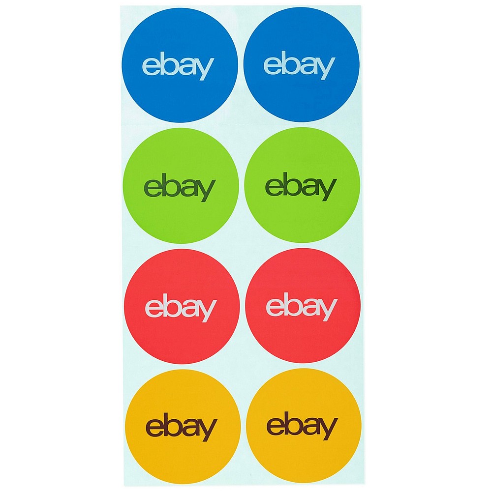 Quantity 200 – 3″ eBay Stickers in Red, Blue, Green and Yellow.