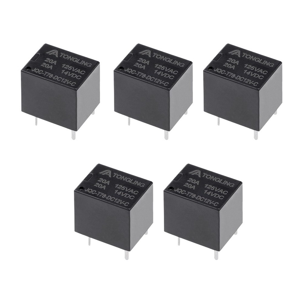 5 Pcs JQC-T78-DC12V-C DC12V Coil SPDT 5 Pin PCB Electromagnetic Power Relay