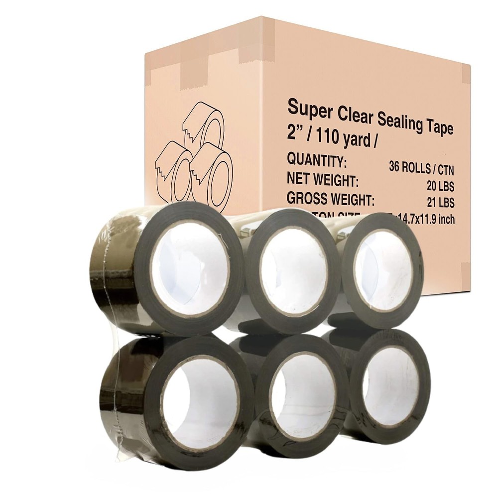 36 Rolls Heavy Duty Tan-Brown Packing Tape 2 Inch x 110 Yards 330 Feet Per Roll