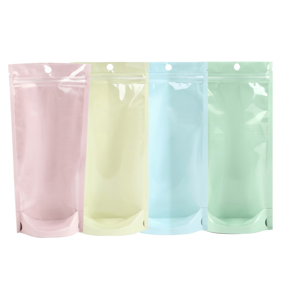 100 Clear Color Stand Up Resealable Stand Up Plastic Food Packaging Bags Pouches