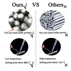 500PCS Easy Melt Welding Rods Low Temperature Aluminum Wire Brazing 1.6mm*500mm