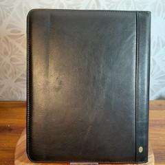 Vintage Barbie Faux Leather Padfolio Folder W Barbie Notepad 10×12 Black