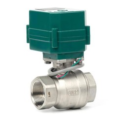 U.S. Solid Motorized Ball Valve 1-1/4 inch Stainless Steel 9-24V AC/DC
