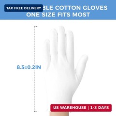 3 Pairs Cotton Gloves for Dry Hands Sleeping Women Men Jewelry Coin Inspection