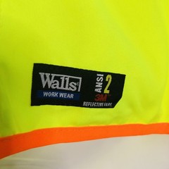 Walls Men’s 2XL Premium ANSI 2 High Visibility 3MSafety Zip-Up Vest w/ Pockets