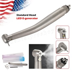 Standard Dental Fiber Optic LED E-generator high speed handpiece Turbine 4 Holes