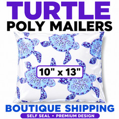 Turtle Poly Mailers 10×13 Designer Shipping Bags Self Seal Cute