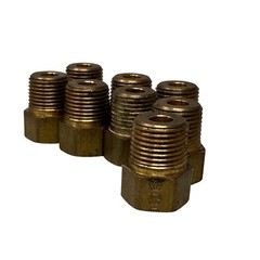 Lot of 8 Aeroquip 202X6X6 Brass 3/8″ Inverted Flare Male Fittings NOS