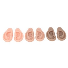 3 Pairs Silicone Ear Model Soft Flexible Ears 3 Colors Artificial Reusable For