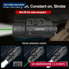 Solofish 1500lm Slidable Pistol Light and Green Beam Combo with Strobe/Momentary