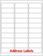 Premium Shipping Address Mailing Labels-Made in USA-1″ x 2 5/8″-30/sheet-30 UP