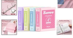 Moisture Resistant 4-Pack 2-Inch Binders with Clear Pockets and Safety Edges