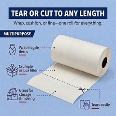 Packing Paper Roll 18″ x 1400ft 1,000 Sheets 17″ Equivalent – Newsprint Paper…