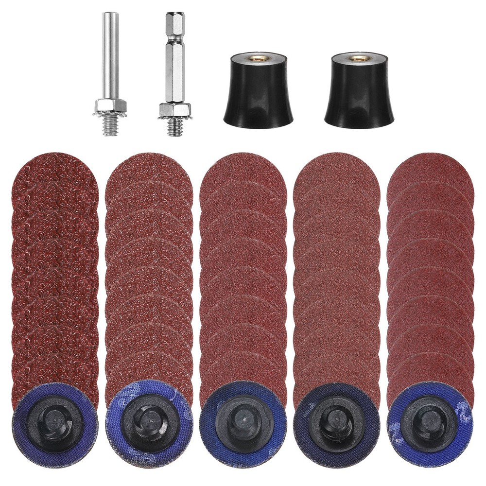 54pcs Quick Change Discs 1″ Roll Lock Sanding Discs 36/60/80/120/240 Grits