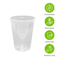 Karat Earth 32oz PLA Eco-Friendly Cup (107mm), Clear – 300 ct, KE-KC32