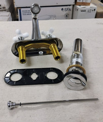 Signature Hardware Teapot Centerset Bathroom Faucet Cross Handles SH449724CP