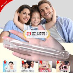 2 Pack Dental Tools for Teeth Cleaning, Metal Dental Pick Hygiene Kit for Home U