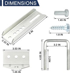 4PCS 8″ Swivel Top Bunk Bracket Kit For 1.5×3, 2×3,3×3 Boat Trailer Crossmember