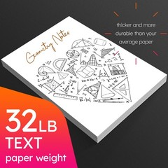 White Memo Sheets, Premium Weight 32lb Bond Unruled Loose Paper, Scratch Writ…