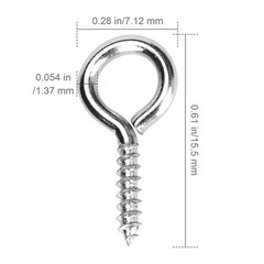 Aovchei Eye Screws, 300PCS 0.59 Inches Heavy Duty Metal Screw Hooks, Self Tap…