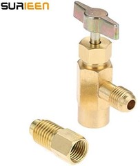 R1234YF Self-Sealing Can Tap with R134A Tank Adapter, 1/4″ SAE 1/2″ LH Thread Va