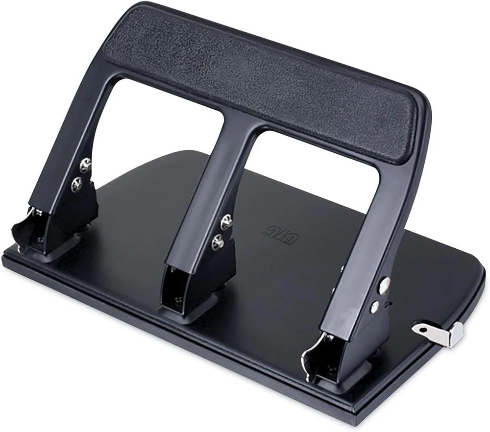 Heavy Duty 3 Hole Punch with Padded Handle, 40-Sheet Capacity, Black