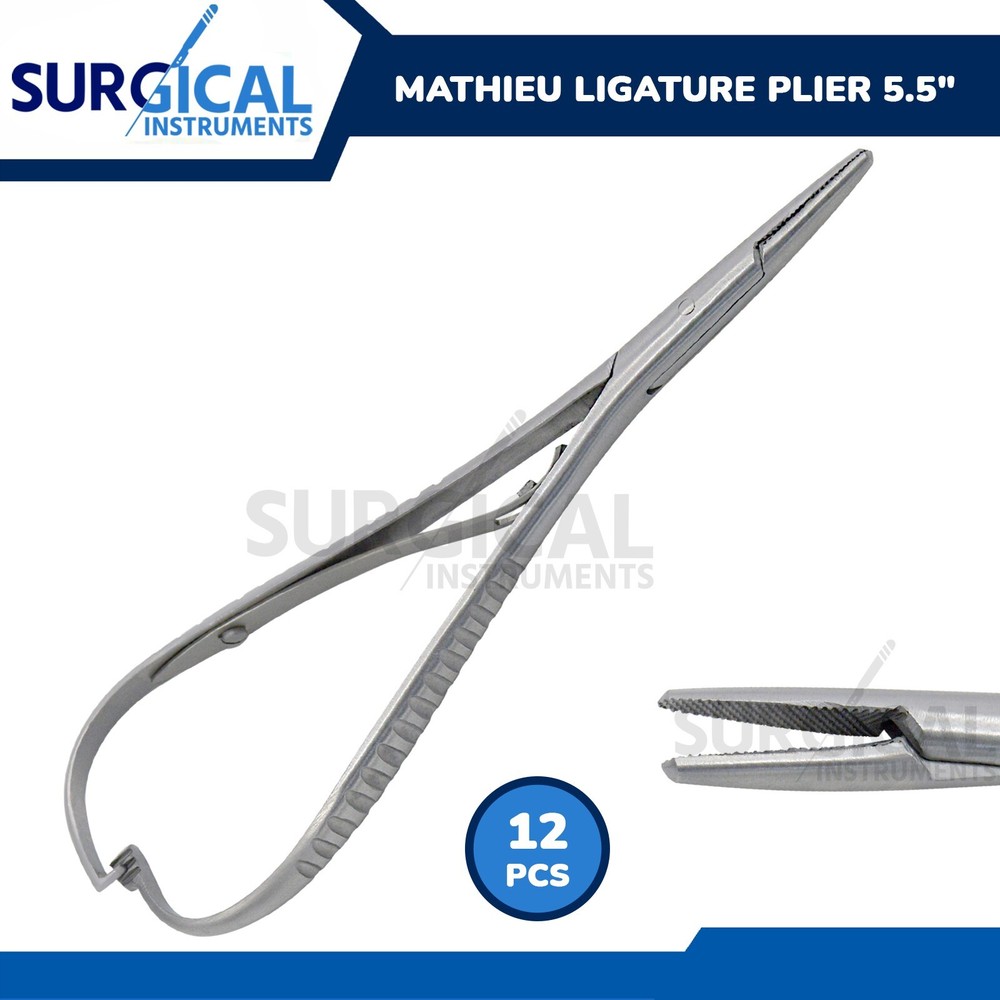 12 Mathieu Ligature Elastic Placing Pliers 5.5″ Orthodontic Dental German Grade