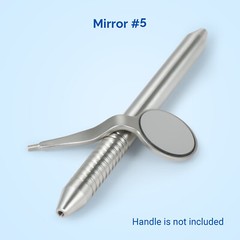 6x Dental Double Sided Mouth Mirror Front Surface 5# Simple Stainless Steel