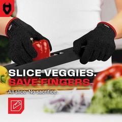 Premium Cut Resistant Gloves Food Grade — Level 5 Protection; Ambidextrous; M…