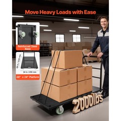 Uimoso Heavy Duty Industrial Platform Cart with 2000 lbs Capacity and Wheels