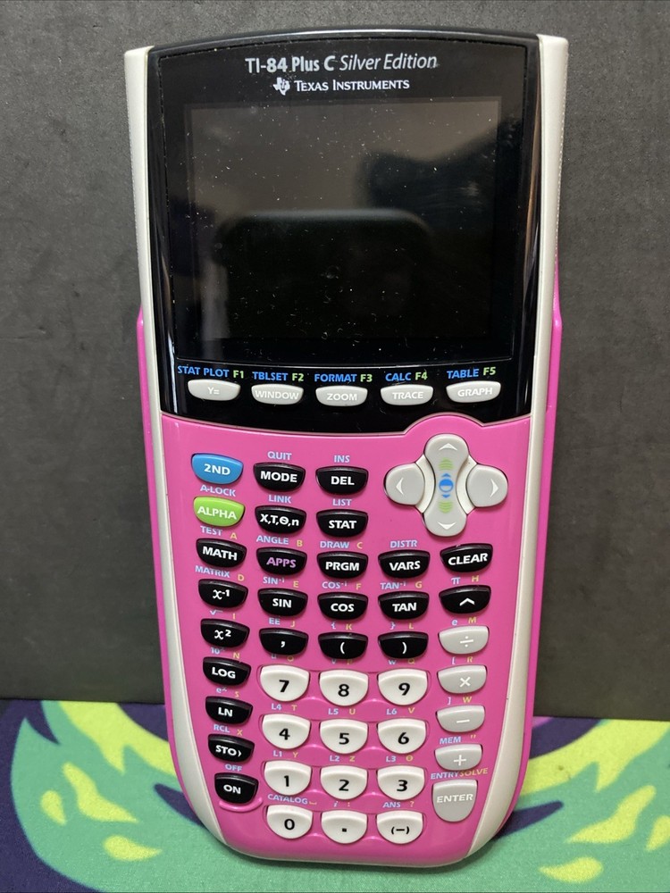 TI-84 Plus C Silver Edition Pink Graphing Calculator Tested Works (No Charger C3