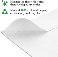 ValBox 3.5×6.5 Money Envelopes, White Kraft #7 Coin Envelopes, Small Parts Envel