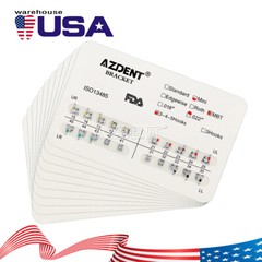 AZDENT Dental Orthodontic Brackets Braces Metal Mini MBT 022 Hooks 345 Mesh Base