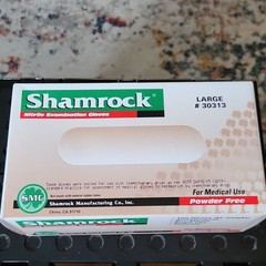 Shamrock Nitrile Examination Gloves Large Powder-Free Medical Laboratory 30313