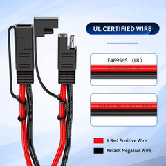 10AWG SAE Y Splitter Cable SAE Quick Disconnect Connector, 1 to 2 SAE to SAE Ext