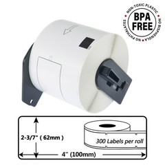 4 Roll Die-Cut Address Labels 2.4” x 3.9” (62 mm x 100 mm) for Brother QL-1050
