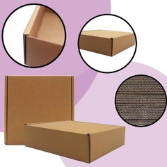 7x7x2 inches Boxes Set of 25, Brown Corrugated Mailing Cardboard Literature M…
